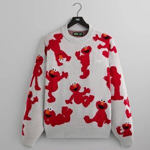 Kith x Sesame Street Elmo Intarsia Crewneck Sweater